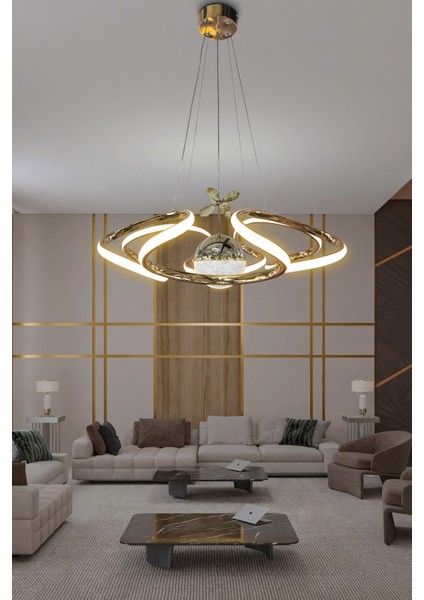 Dron Modern 4 Kol Tek Top Sarkıt Power LED Avize