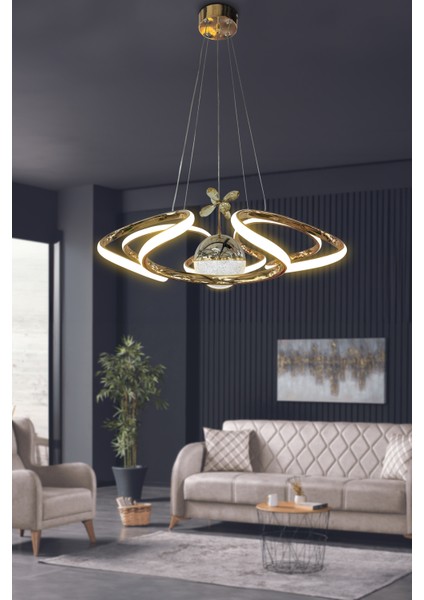 Dron Modern 4 Kol Tek Top Sarkıt Power LED Avize