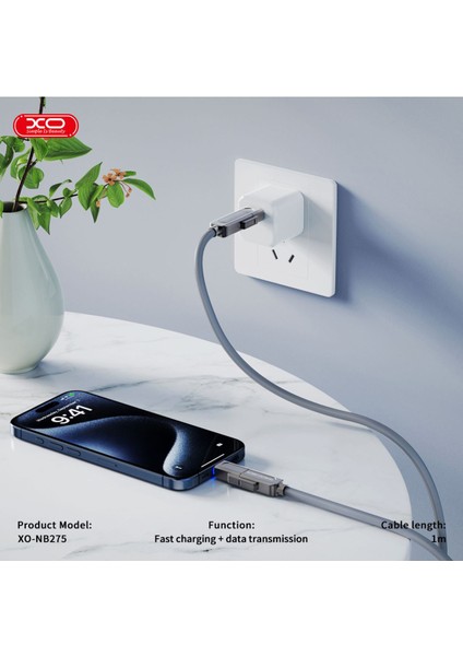 4'ü 1 Arada Şarj Kablosu NB275,60W Hızlı Şarj,lightning/type-C/microusb,silikon Kaplama,çinko Alaşım fiyatları