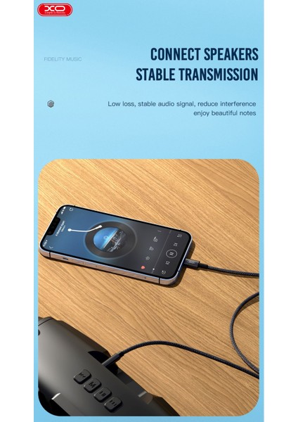 3.5mm Aux Ses Kablosu R211C,1 Metre Örgü Kaplama,araba ve Kulaklık Uyumlu,hd Ses,dayanıklı Kablo fırsatları