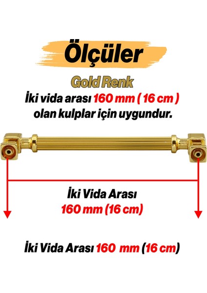 Mobilya Çekmece Mutfak Dolabı Dolap Kulpları Kulbu Kulpu Gold Altın Metal Kulp 160 mm - 16 cm modelleri