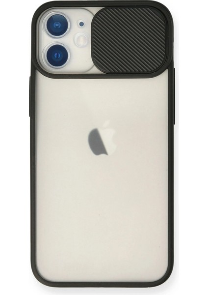 Iphone 12 Mini Kılıf Palm Buzlu Kamera Sürgülü Silikon - Siyah Bstmy