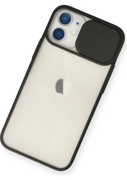 Iphone 12 Mini Kılıf Palm Buzlu Kamera Sürgülü Silikon - Siyah Bstmy
