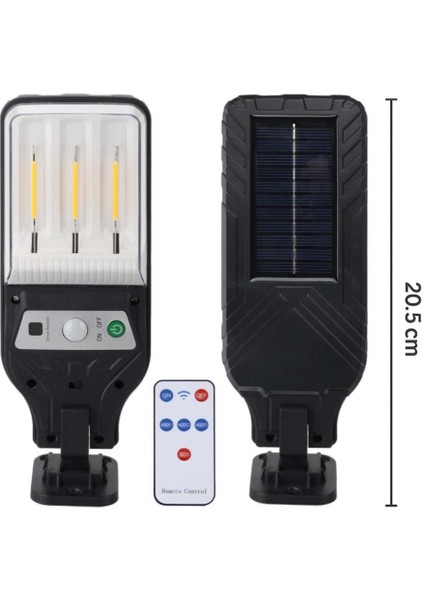 MH-2980 Solar Duvar Lambası Karanlık ve Hareket Sensörlü Uzaktan Kumandalı 2'li