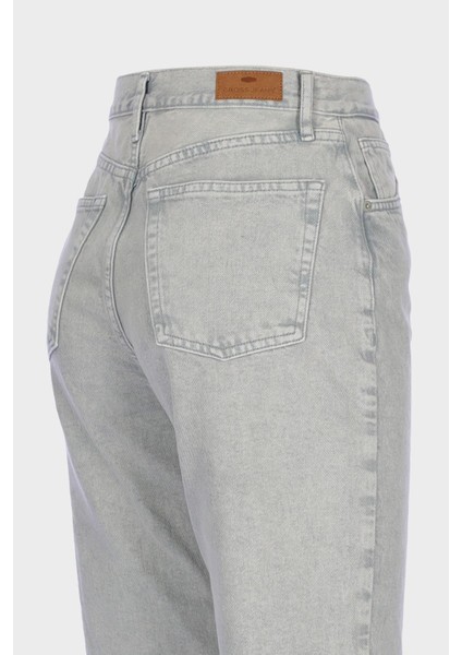 Diana Gri Yüksek Bel Patı Fermuarlı Dad Straight Jean Pantolon C 4517-068 modelleri