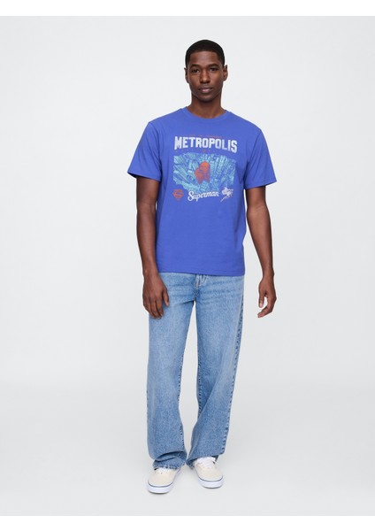 Erkek Mavi Grafik T-Shirt fırsatları