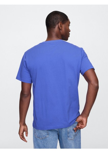Erkek Mavi Grafik T-Shirt indirimleri