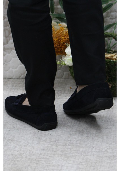 31019 Lacivert Süet Hakiki Deri Loafer Erkek Babet Erkek Ayakkabı fırsatları