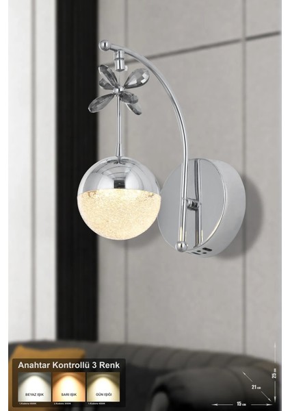 Forde Power Ledli Modern Lüks Duvar Aplik