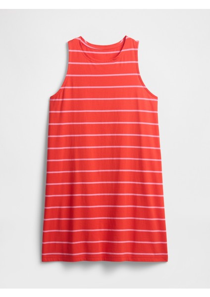 Kadın Kırmızı Kolsuz Yuvarlak Yaka Elbise fiyatları