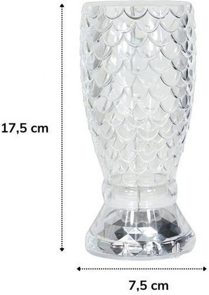 Balık Süzgeç Model USB Şarjlı Kumandalı 16FARKLI Işık Modlu Masa Üstü Kristal Akrilik LED