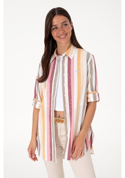 Kadın Kavun Gömlek Desenli 50305877-VR202