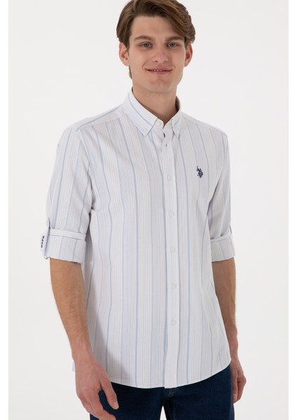 Erkek Mavi Gömlek Desenli 50306352-VR036 modelleri