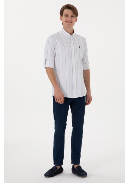 Erkek Mavi Gömlek Desenli 50306352-VR036 fırsatları