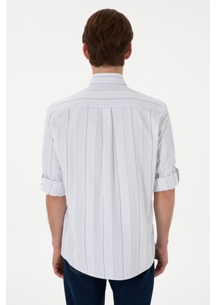 Erkek Mavi Gömlek Desenli 50306352-VR036 indirimleri