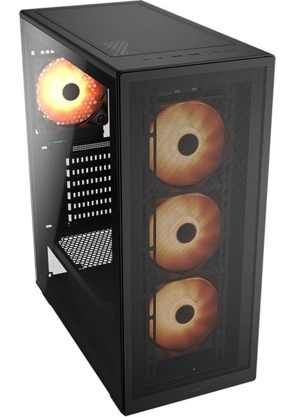 MX220 650W 80PLUS 4x Rgb Fanlı USB 3.2/type C Siyah Mesh Gaming KASA-CGR-2AC8B-RGB