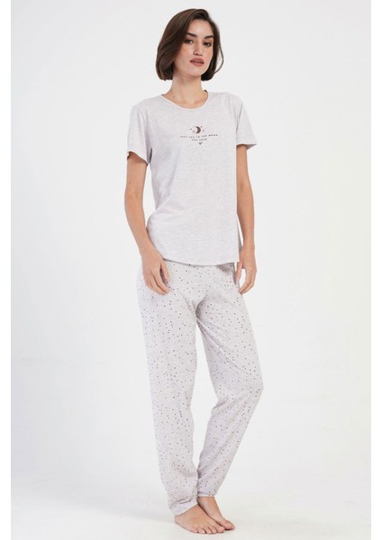 Kadın Kısa Kol Bej Pijama Takımı C8T2N2O304
