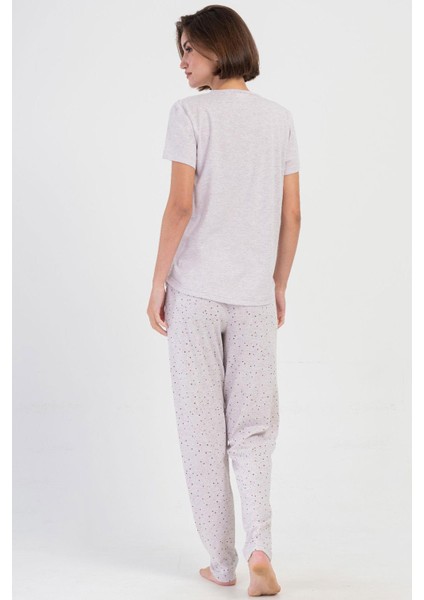 Kadın Kısa Kol Bej Pijama Takımı C8T2N2O304