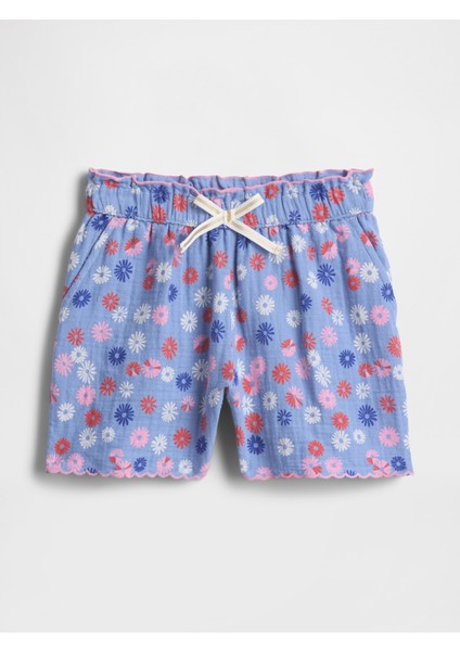 Kız Bebek Çiçek Desenli Gauze Şort