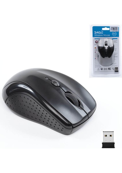 Kablosuz Mouse - WZ-802 1600 Dpı 6 Tuşlu - Ergonomik ve Güç Tasarruflu Tasarım - Siyah