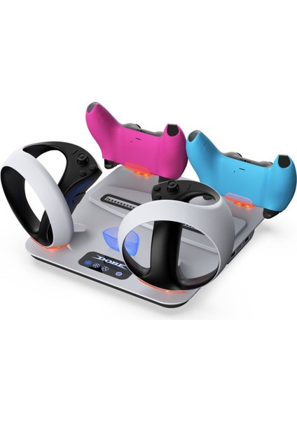 TP5-3550 Ps5 / Ps5 Slim / Ps Vr2 Uyumlu Rgb Işıklı Multifonksiyonel Şarj Standı | Soğutucu Fan + Dualsense Şarj + Vr2 Standı