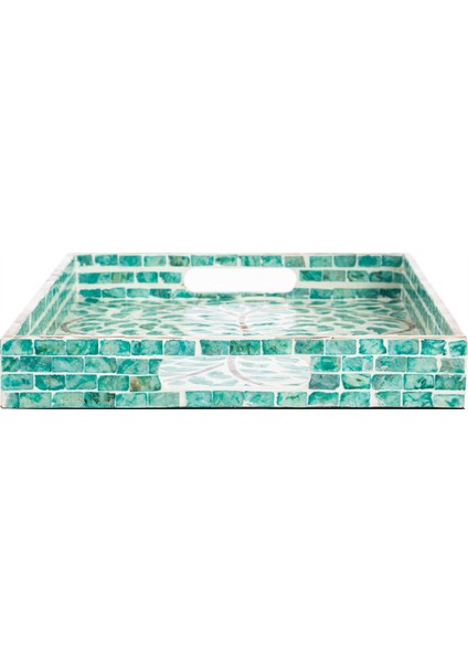 Harmony Green Dekoratif Tepsi 5X30X38CM