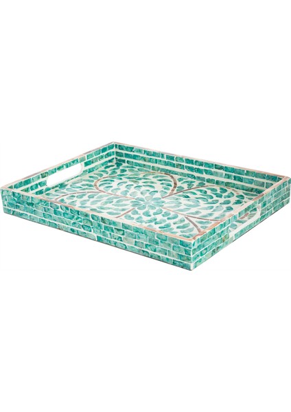 Harmony Green Dekoratif Tepsi 5X30X38CM