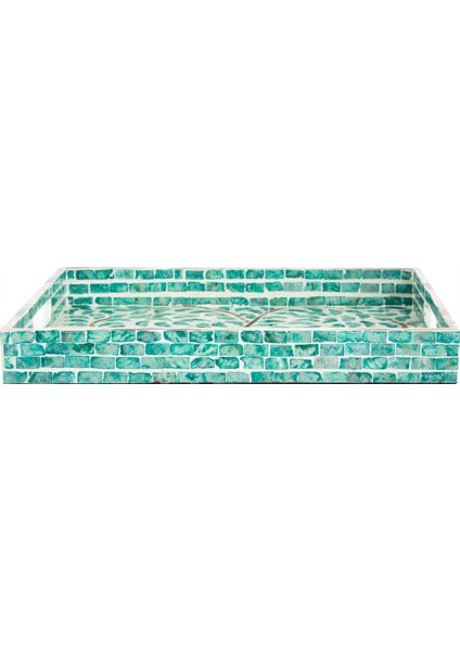 Harmony Green Dekoratif Tepsi 5X30X38CM