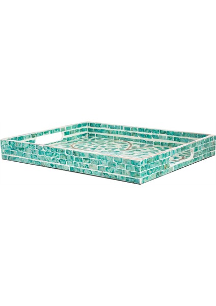 Harmony Green Dekoratif Tepsi 5X30X38CM