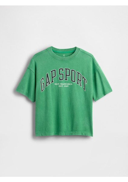 Erkek Çocuk Yeşil Gap Logo Oversized T-Shirt