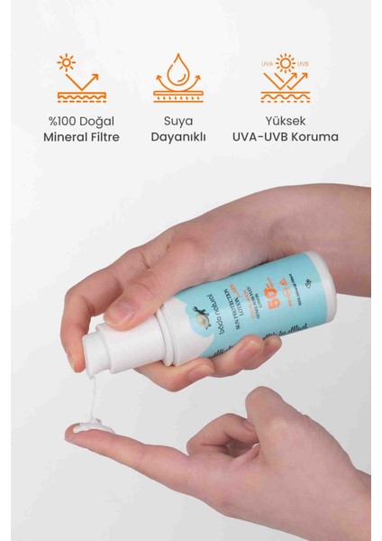 %100 Doğal 50+ Spf Yüksek Korumalı Çocuk Bade Natural Güneş Koruyucu Losyon Mineral Filtreli 100 ml
