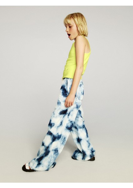 Kız Çocuk Mavi Ultrasoft Denim Tie-Dye Baggy Pantolon fiyatları