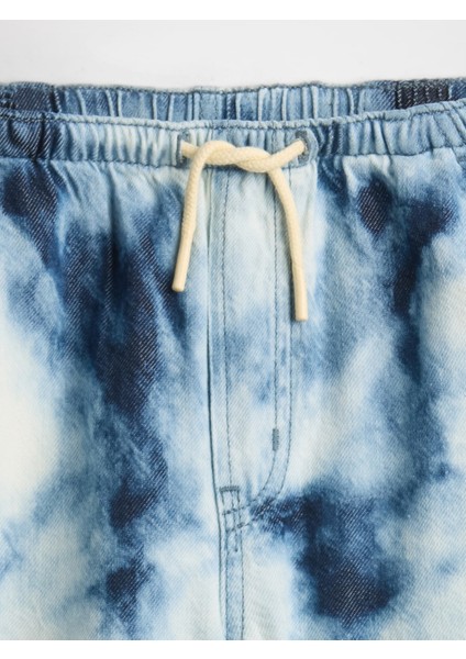 Kız Çocuk Mavi Ultrasoft Denim Tie-Dye Baggy Pantolon modelleri