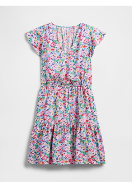 Kadın Çiçek Desenli Desenli V Yaka Elbise fiyatları