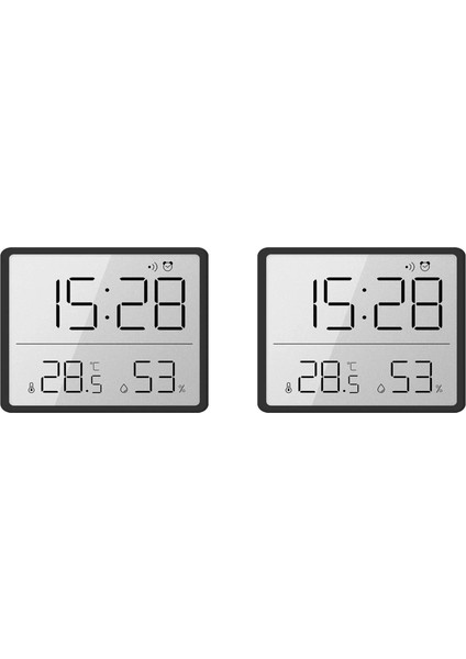 Mıknatıslı Dijital Mini Saat LCD Ekran, Sıcaklık ve Nem Göstergeli, Alarmlı