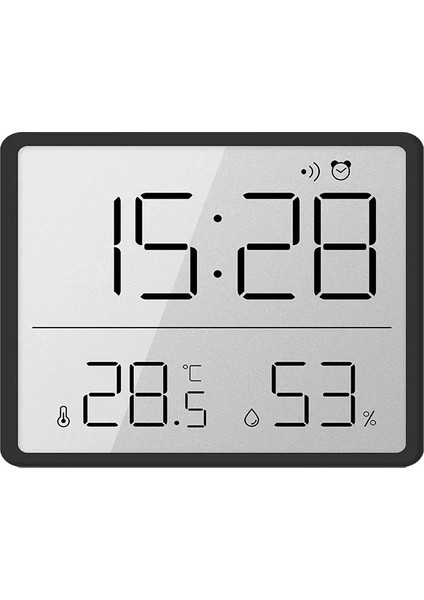 Mıknatıslı Dijital Mini Saat LCD Ekran, Sıcaklık ve Nem Göstergeli, Alarmlı