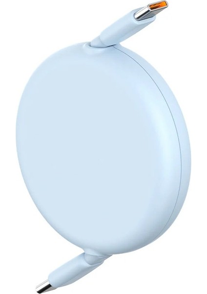 Mini Makaralı Type-C To Type-C 100W Şarj Kablosu 1m Galaxy Blue