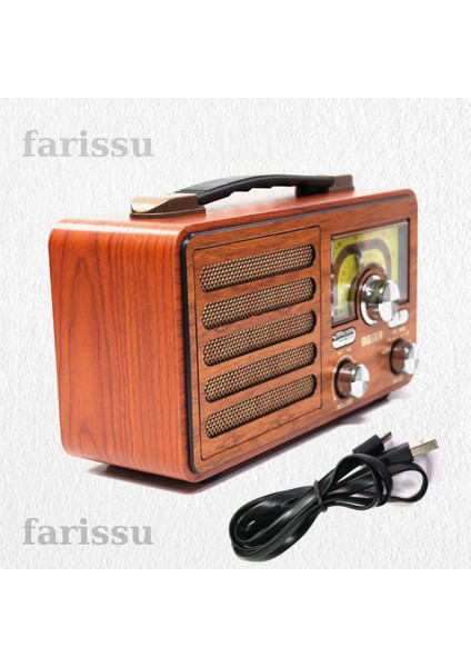 Büyük Boy Gerçek Ahşap Eskitme Görünümlü Çok Fonksiyonlu Retro Radyo | Müzik Sistemli Şarjlı Radyo indirimleri