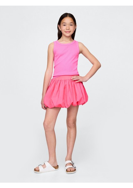 Kız Çocuk Pembe Bubble Şort Etek