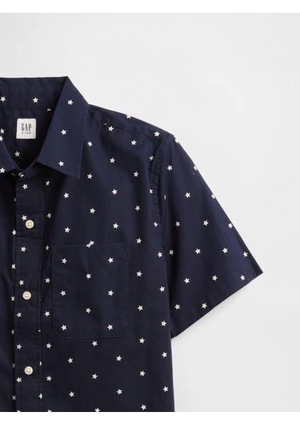 Erkek Çocuk Lacivert Desenli Kısa Kollu Gömlek fiyatları