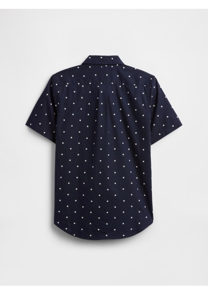 Erkek Çocuk Lacivert Desenli Kısa Kollu Gömlek modelleri