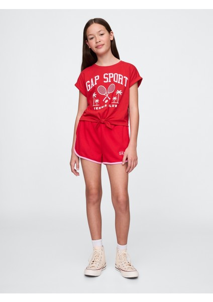Kız Çocuk Kırmızı Gap Logo Dolphin Şort