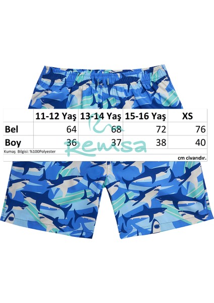 Genç Erkek Çocuk Deniz Havuz Şortu 5318 MAVI01 modelleri