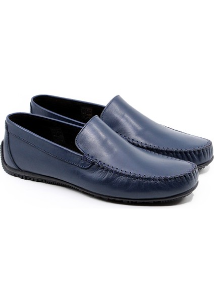 Hakiki Deri Loafer Mokasin Lacivert Erkek Ayakkabı 23326