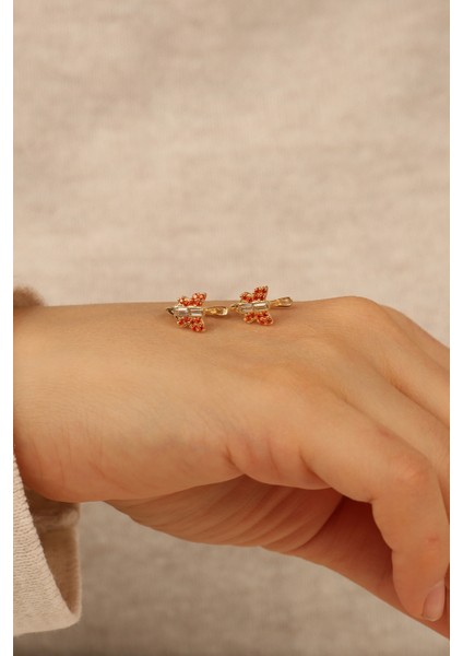 Taşlı Kelebek Çocuk Altın Küpe CGKKP0157 fiyatları