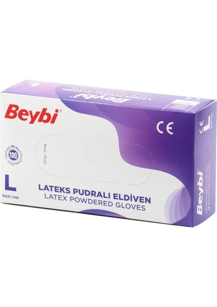 Lateks Pudralı Eldiven Large 100 Adet