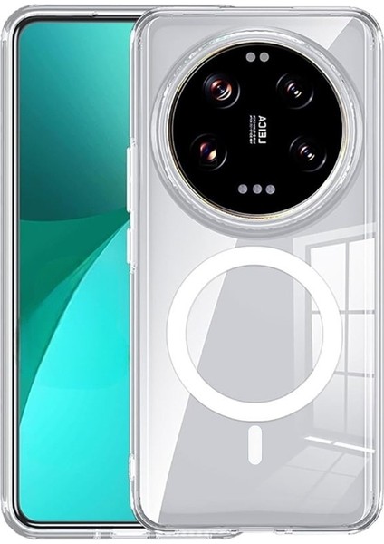 Xiaomi 14 Ultra Uyumlu Kılıf Sert Mika Magsafe Kablosuz Şarj Özellikli Sararma Yapmaz