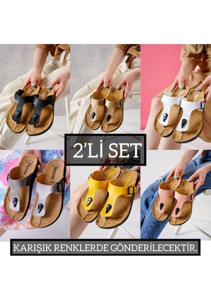 2'li Unisex Kaymaz Sokak Plaj Yazlık Gündelik terlik