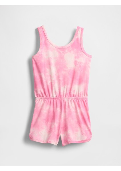 Kız Çocuk Pembe Askılı Cutout Tulum