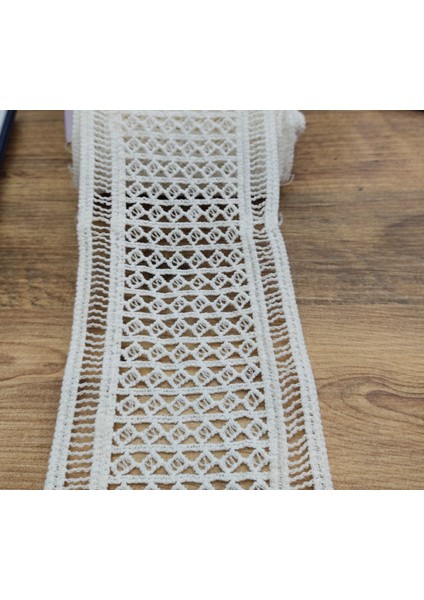 Dantel Güpür, 11 cm Ekru, Modern Güpür Detaylı Dantel, Mat Polyester Güpür, Dekoratif Güpür-5 Metre modelleri